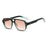 Lunettes de soleil carrées classiques à double pont pour hommes et femmes, verres transparents couleur océan, lunettes tendance avec rivets, protection UV400