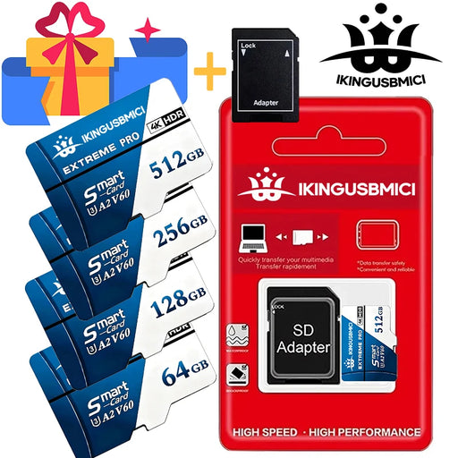 Tarjetas TF Micro Tarjetas TF Tarjetas SD Tarjeta de Memoria 256GB 512GB 32GB C10 U1 V30 Resistente al Agua para Smartphone PC Nintendo Switch Gaming