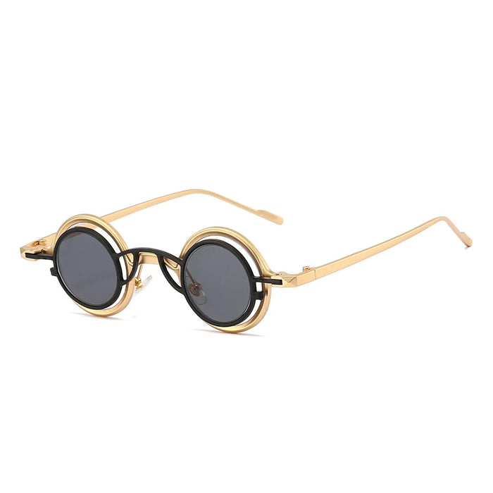 Nouvelles lunettes de soleil rondes rétro deux en un en titane pur pour femme, style Y2K, personnalité steampunk, haute qualité, pour homme, Gafas De Sol UV400
