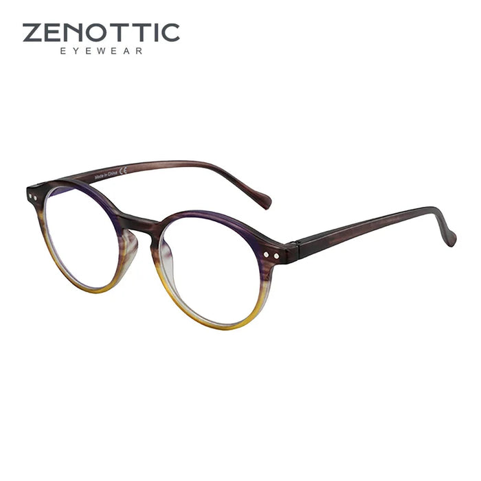 ZENOTTIC Retro Small Round Prescription Glasses Circular Progressive Eyewear Photochromic Optical Eyeglasses for Women Men