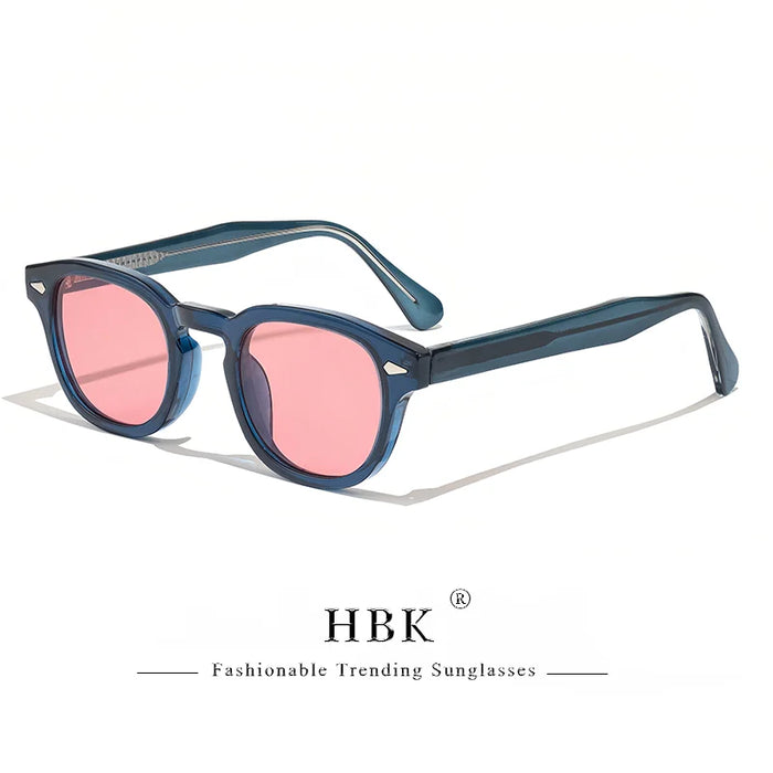 HBK Fashion Men's Sunglasses Gradient Lens Design Sun Glasses Simple Round Women Daily Wear Outdoor Shopping Travel Party