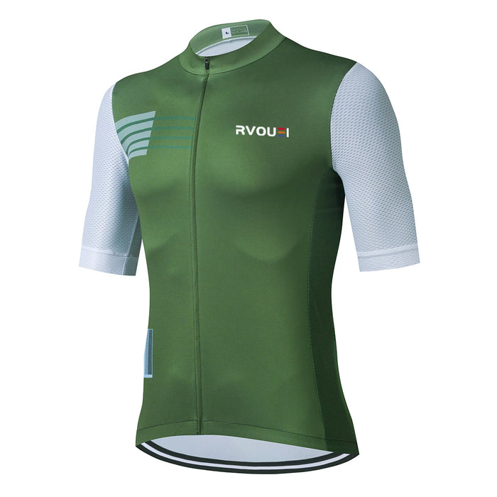 Rvouei Team Men Cycling Jersey Cycling Racing Tops Short Sleeve Cyclist Clothes Shirt Maillot Summer Bicycle Bike Wear
