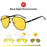 VIVIBEE Color Change Sunglasses Men Pilot Driving Photochromic Yellow Polarized Women Sun Glasses Aviation Day and Night Vision