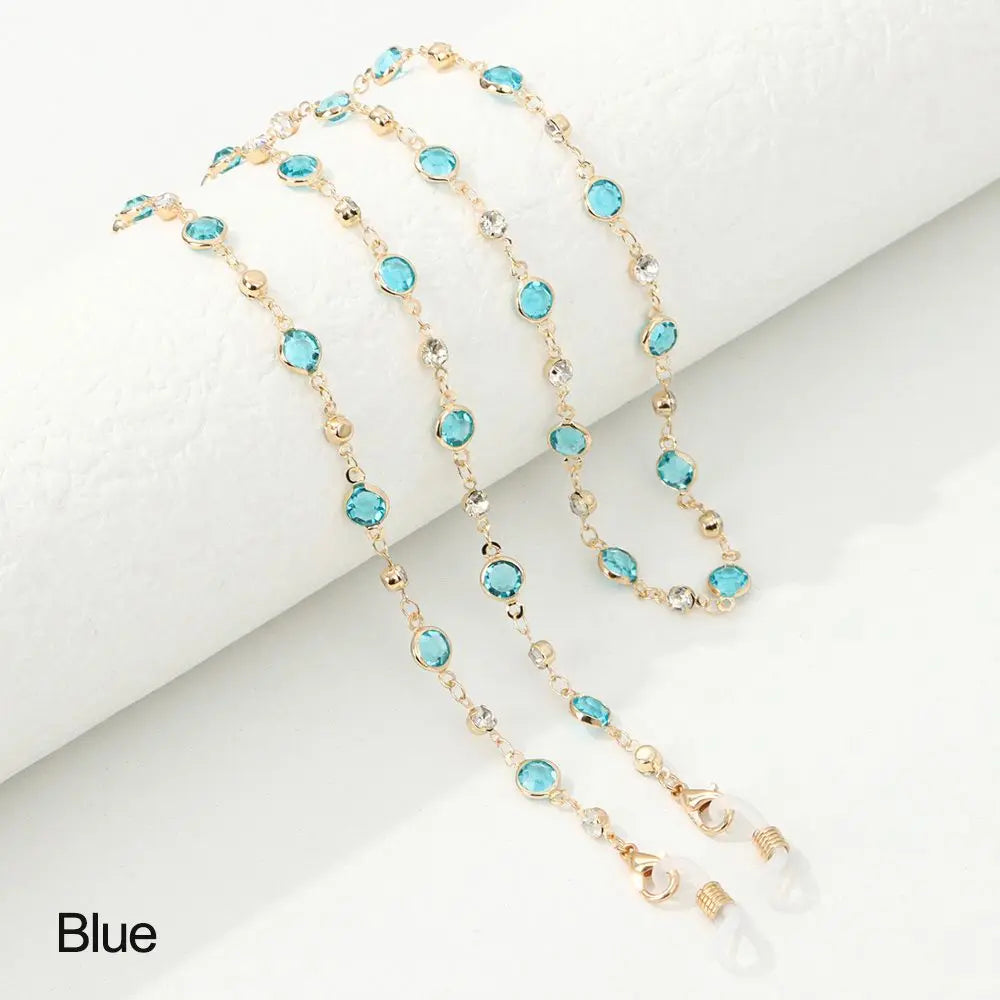 Vintage Long Crystal Glasses Chain Eyeglass Lanyard Glasses Necklace Eye wear Accessories