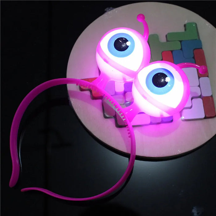 10pcs  Alien Eyes LED Flashing Headband Light Up Blinking Hairband Rave Glow Party Wedding Birthday Cosplay Halloween Christmas
