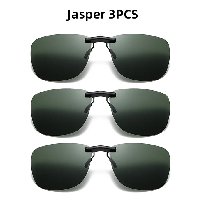 VIVIBEE Lunettes de soleil à clip unisexe pour homme polarisées, pour femme, pour la vision nocturne, la pêche, UV400, pour l l'extérieur