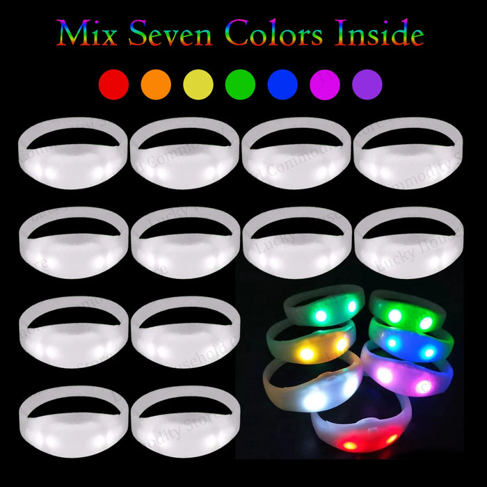 20-100PCS Music&Sound Activated Light up Bracelets Glow Bracelets Rhythmic Led Bracelet Luminous Bracelet Wedding Accessories