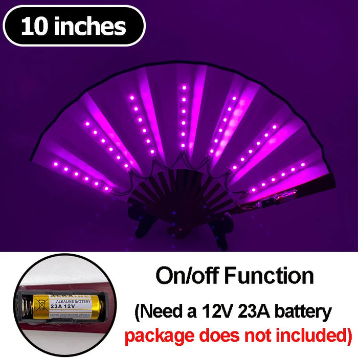 Luminous Folding LED Fan Dancing Light Fan Flashing For Night Music Show Rave Festival Accessories Glowing In The Dark Party