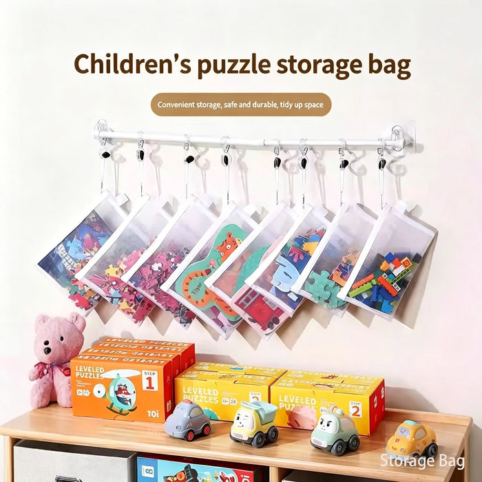 Nueva Bolsa de Almacenamiento de Puzles, Bloques de Construcción Infantiles, Juguetes Pequeños, Bolsas de Clasificación Especiales, Bolsas de Malla Transparente con Cremallera