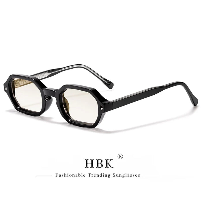 HBK New Fashion Polygon Men Sunglasses Small Frame Cupronickel Core Insert Leg Sun Glasses Outdoor Party Vacation Travel