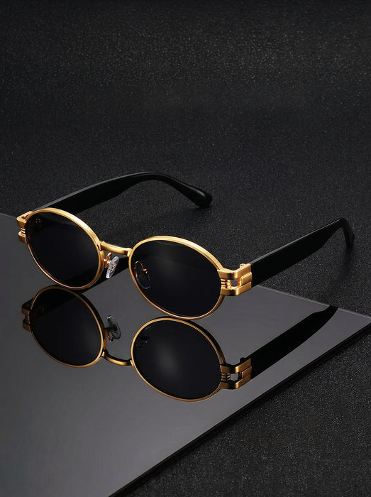 VIOLA MAG Retro Oval Sunglasses for Men Women, Vintage Small Round Polarized Sun Glasses, UV400 Protection Fashion Shades with F