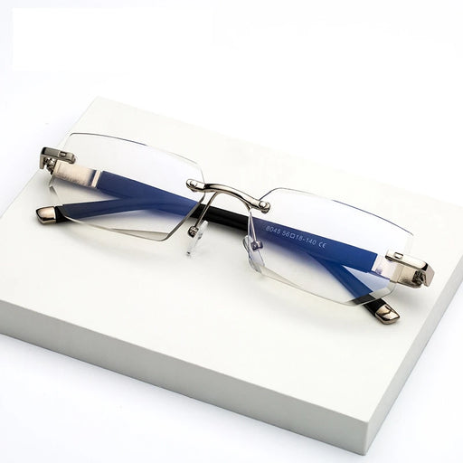 Gafas de lectura para presbicia MODFANS, sin montura, con bloqueo de luz azul, para corrección de la visión, transparentes, para hombres
