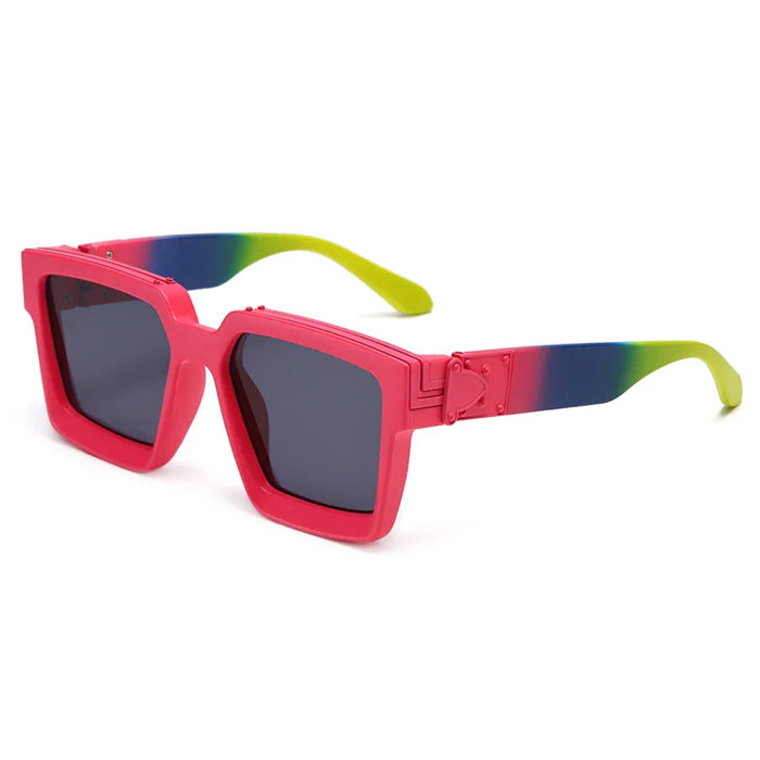 Bungee Large Square Sunglasses for Men Women Vintage Trendy Casual Street Style Shades