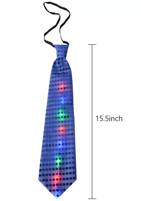 10Pcs Luminous Tie LED Flash Necktie Light up Bow Necktie Lights Sequins Bowtie Rave Rave Party Gift 3 Flashing Light Settings