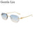 Petites lunettes de soleil rectangulaires punk sans monture homme 2026, monture léopard de luxe sans bords, verres découpés, style rétro, monture métal doré