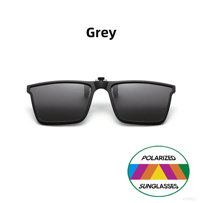 Gafas de sol VIVIBEE cuadradas con clip abatible, polarizadas, espejo azul, para conducir, lentes grises UV400 fotocromáticas, clips de visión nocturna
