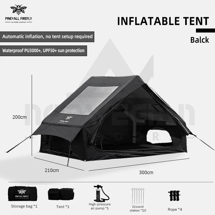 Outdoor Inflatable Camping Tent with a Panoramic Skylight, Suitable for Activities Such as Camping, Hiking, and Fishing.