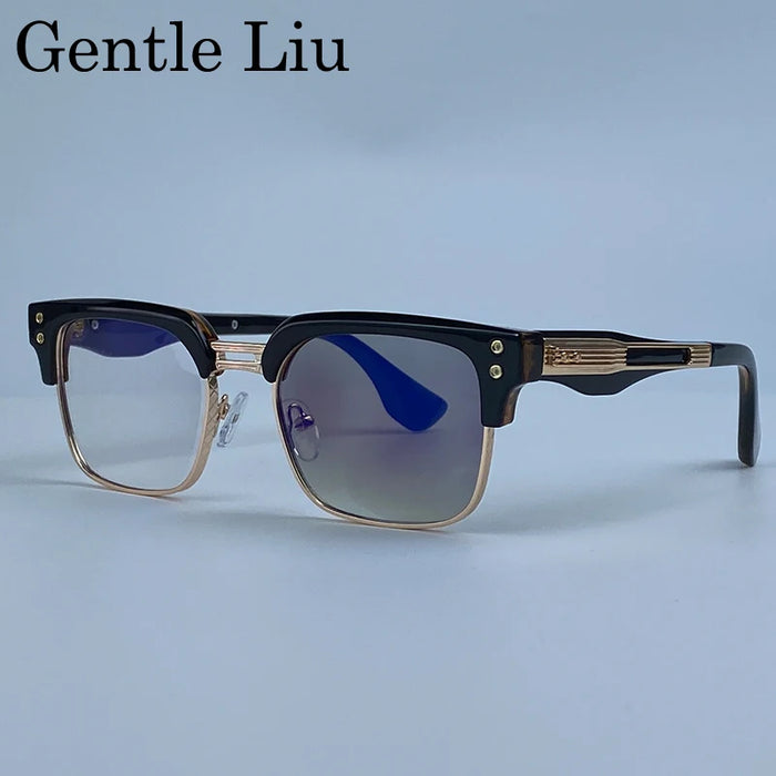 Retro Photochromic Classic Square Punk Sunglasses Men Metal Frame Driving Sun Glasses Male Vintage Luxury Brand Eyewear Shades