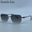 Y2K Rimless Square Sunglasses Men 2026 Luxury Vintage Punk Sun Glasses Hip Hop Metal Frame Steampunk Shades Leopard Head Eyewear
