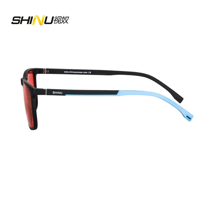 SHINU Red Sleeping Glasses Blue Light Blocking Good rest Computer Glasses For Men Blue Light Filter Orange Tinted Glasses