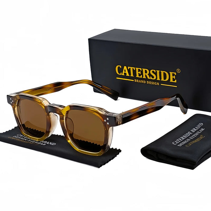 CATERSIDE Mode Hommes Lunettes de Soleil Petit Cadre Carré Design Personnalisé Lunettes de Soleil Femmes Voyage Fête Affaires Festival Cadeau