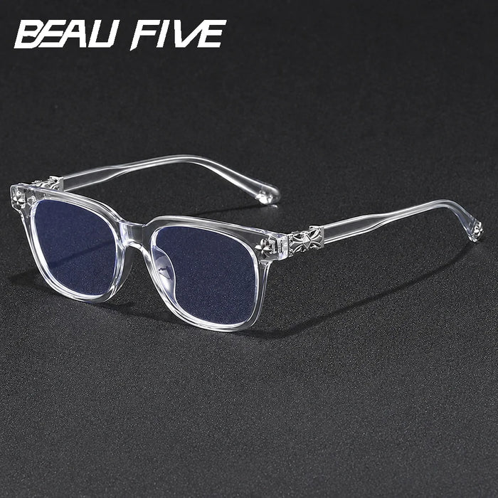 2026 New BEAU FIVE Retro Anti-Blue Light Square Frame Computer Protective Glasses Trendy Versatile High-Quality F114
