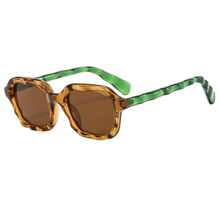 New Square Sunglasses Women  Wave Frame Vintage Shades Brand Designer Gafas Luxury Sun Glasses UV400 Eyewear Oculos