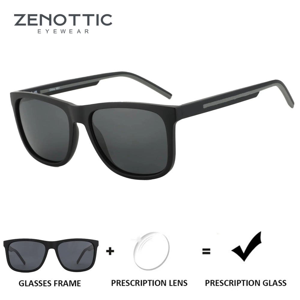 Gafas de sol polarizadas ZENOTTIC para hombre - Marco ligero TR90 Gafas de sol cuadradas para hombre Protección UV400