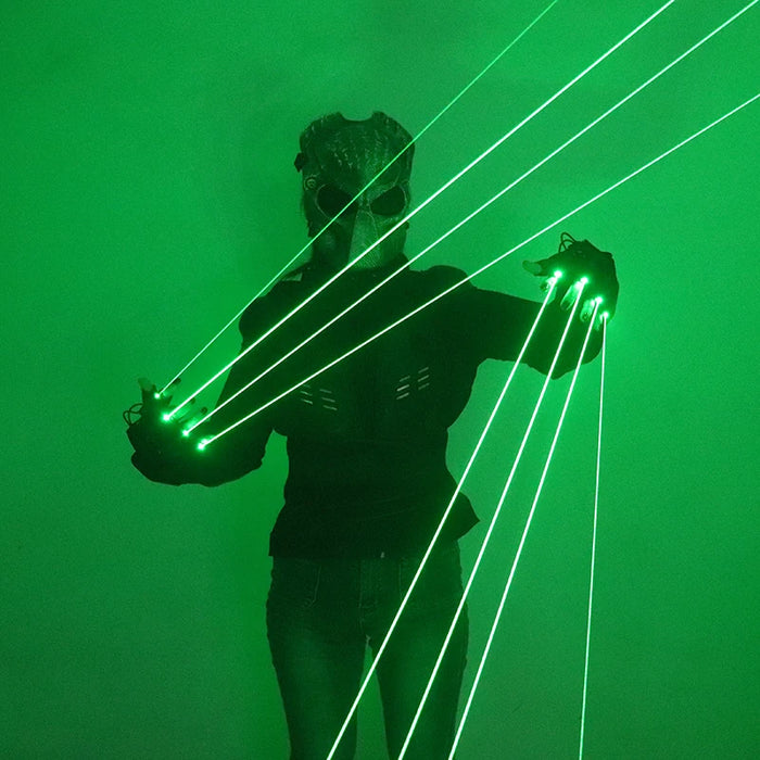 Gants Laser Vert 532 nm Faisceau Doigt Flash Point Unique Grand Faisceau Canon Laser Gants Lumineux LED pour Paume pour DJ Club Soirée Spectacle