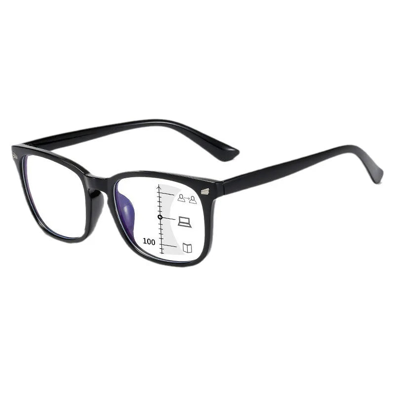 Lunettes de Lecture Multifocales Progressives Anti-Lumière Bleue à Zoom Automatique Intelligent Double Vision pour Hommes et Femmes