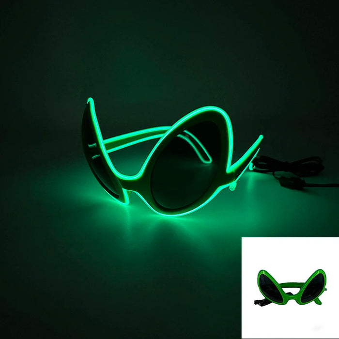 Lunettes lumineuses pour artistes de boîte de nuit Lunettes LED Fête Danse Rave Noël 6V LED Lunettes de soldat futuristes Lumières néon