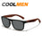 COOLMEN Gafas de sol polarizadas clásicas cuadradas para hombre, pesca, exteriores, conducción, ciclismo, correr, estilo vintage, montura grande, protección UV400