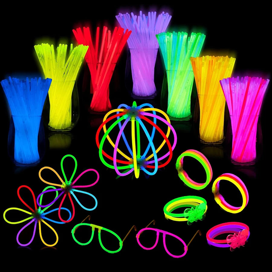 10/20/50/100 unidades de barras luminosas, palos de luz para fiestas, pulseras de bricolaje, conciertos, raves, artículos de fiesta de neón, festivales, actividades nocturnas JXB