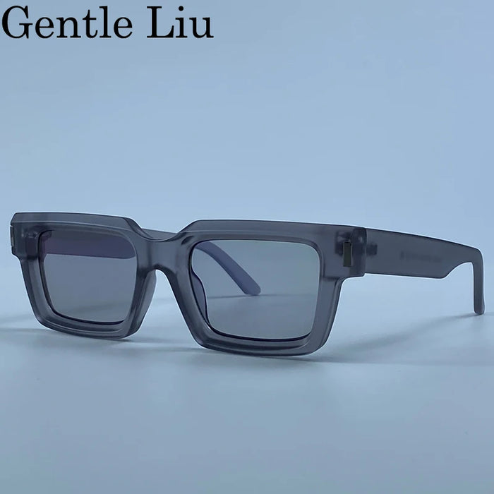Photochromic Steampunk Square Sunglasses Men 2026 Luxury Designer Vintage Punk Sun Glasses Hip Hop Streetwear Driving Eyewear