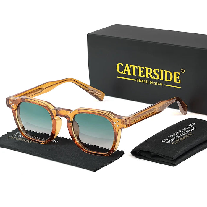 CATERSIDE Mode Hommes Lunettes de Soleil Petit Cadre Carré Design Personnalisé Lunettes de Soleil Femmes Voyage Fête Affaires Festival Cadeau