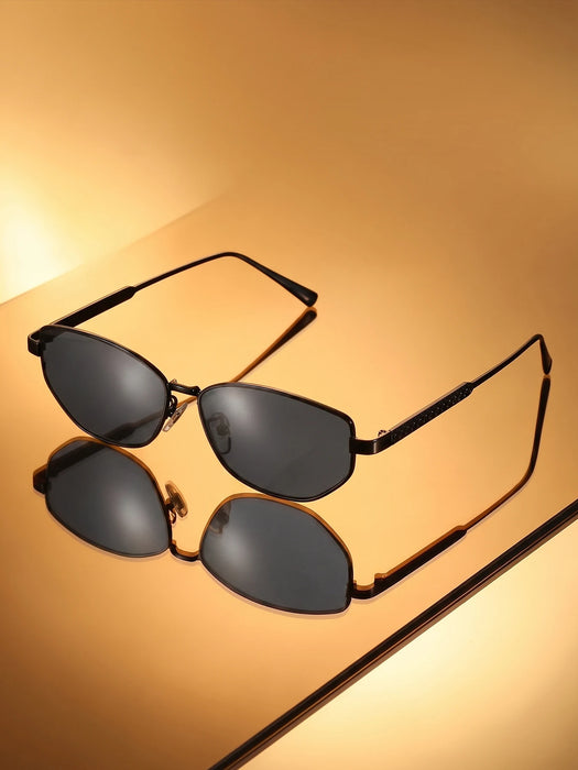 VIOLA MAG Luxury Vintage Cat Eye Sunglasses, High-Quality Vintage Glasses, Fashionable Irregular Style, Free Suede Storage Pouch