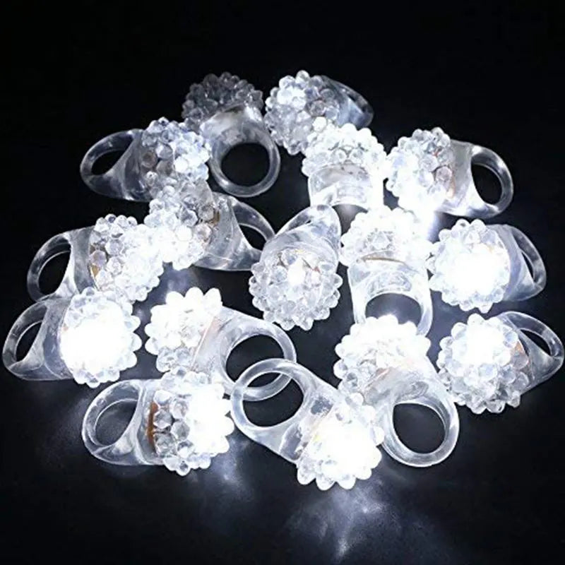 Anillo de luz LED blanca, anillos de goma suave intermitentes con baches, juguetes luminosos para fiestas rave o bodas, anillos que brillan en la oscuridad