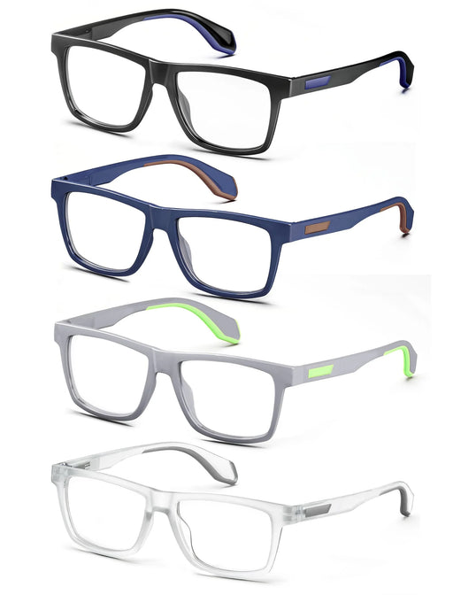 Gafas de lectura extragrandes para hombres y mujeres, lectores grandes con patillas de goma con bisagra de resorte, bloqueadores de luz azul anchos, anti UV/fatiga ocular