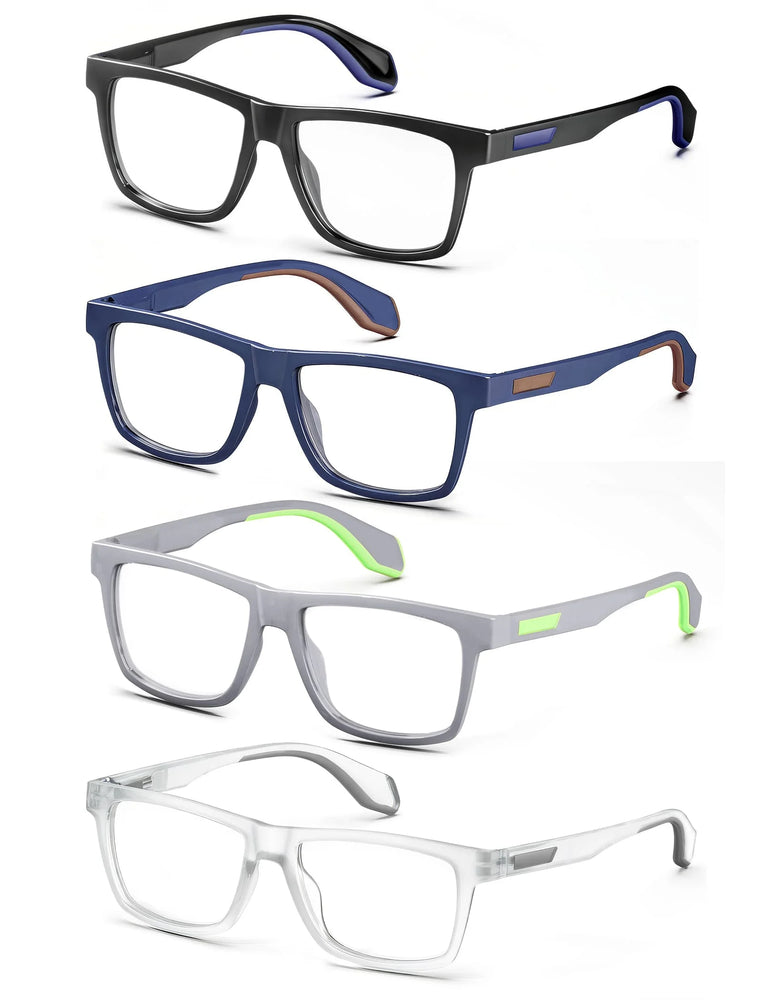 Gafas de lectura extragrandes para hombres y mujeres, lectores grandes con patillas de goma con bisagra de resorte, bloqueadores de luz azul anchos, anti UV/fatiga ocular