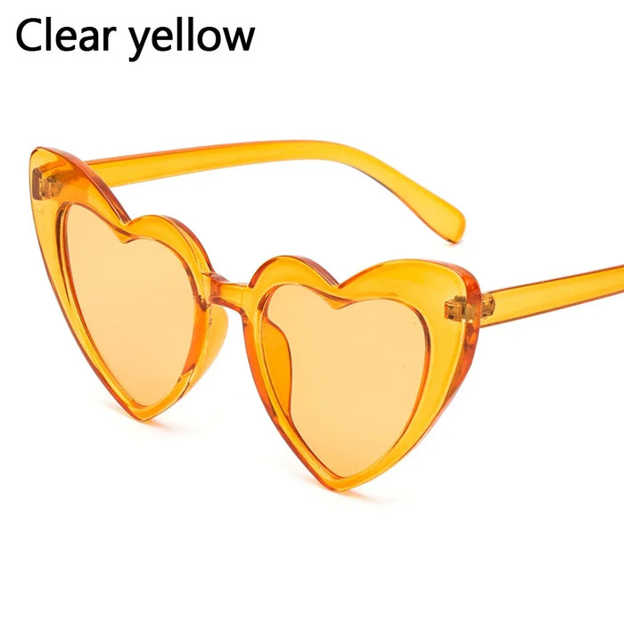 1PC Luxury Heart Shaped Sunglasses Big Frame Love Effect Sun Glasses Retro Women  lana del rey Eyewear UV400 Protection