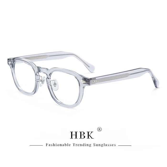 HBK Retro Oval Glasses Frames Transparent Lenses Men High Quality TR-90 Frame Glasses Women's Anti BlueLight Computer Glasses