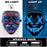 Máscara LED luminosa V de Vendetta, máscara facial completa anónima que brilla en la oscuridad para fiestas, raves, Halloween, cosplay y accesorios de disfraces.