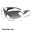 2 gafas Y2K integradas sin montura, diseño de doble corazón, versátiles para fotografía callejera diaria/viajes de mujer
