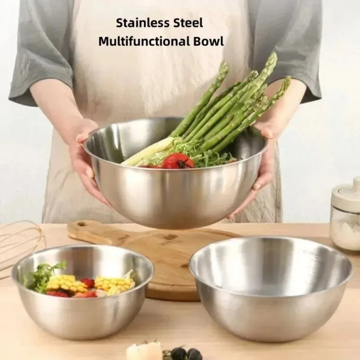 Ensemble de bols en acier inoxydable grande capacité avec balance pour la cuisine, la pâtisserie, le stockage alimentaire – Indispensables de la cuisine, bols mélangeurs