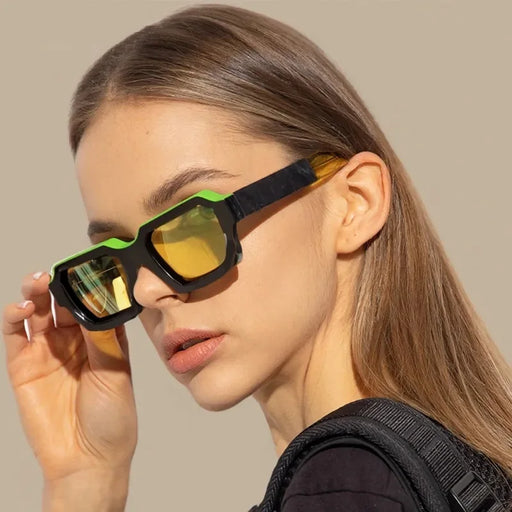 Lunettes de soleil carrées rétro pour femmes, de marque de créateur, monture bicolore vintage, lunettes de soleil pour hommes, classiques pour dames, Oculos Femme De Sol UV400