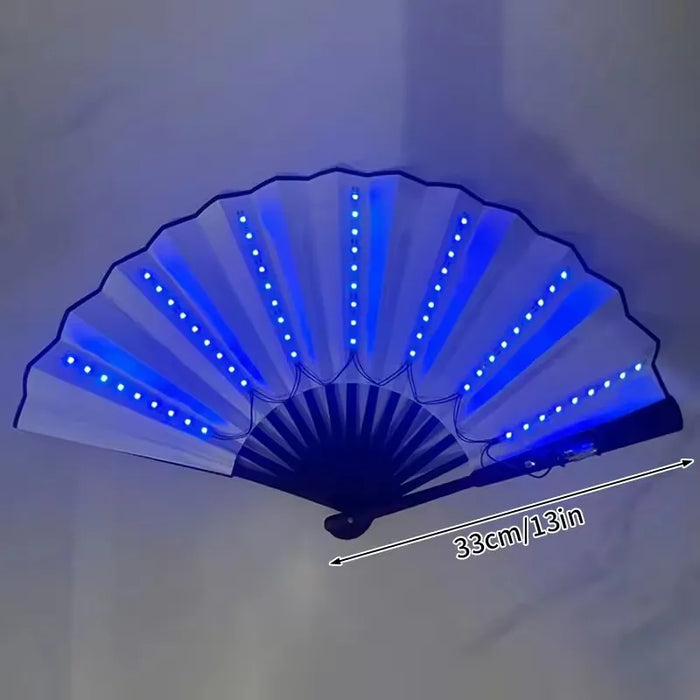 Glow Folding Led Fan Led Glasses Dancing Light Fan Night Show Halloween Christmas Rave Festival Accessories Glow Party Supplies