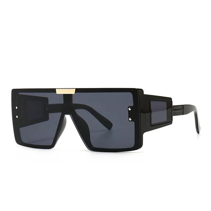 Gafas de sol con visera, máscara, para mujeres y hombres, de gran tamaño, a prueba de viento, estilo punk, montura cuadrada grande, gafas deportivas UV400 Oculos