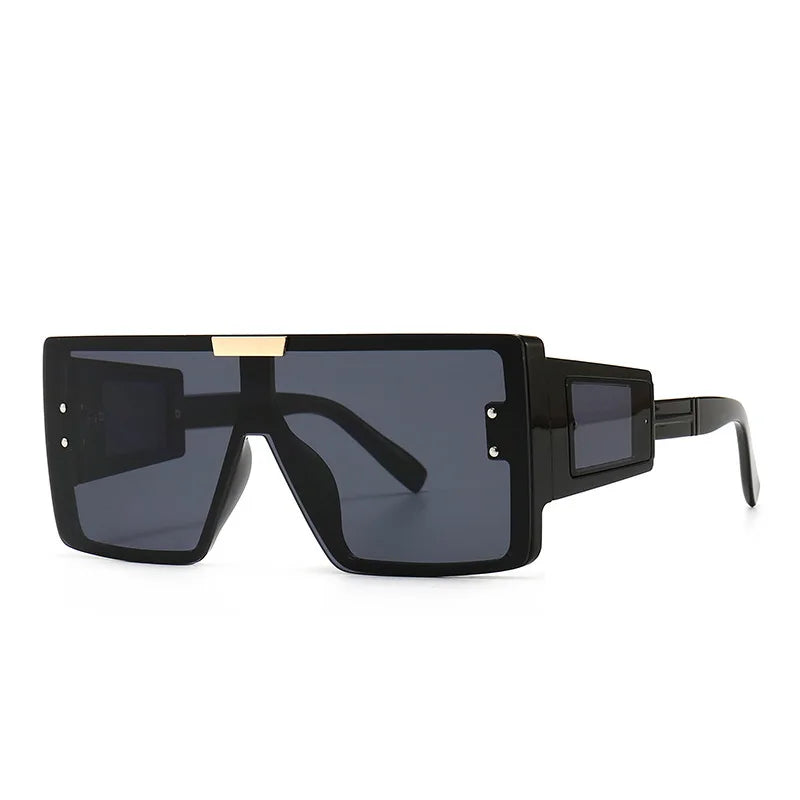 Gafas de sol con visera, máscara, para mujeres y hombres, de gran tamaño, a prueba de viento, estilo punk, montura cuadrada grande, gafas deportivas UV400 Oculos