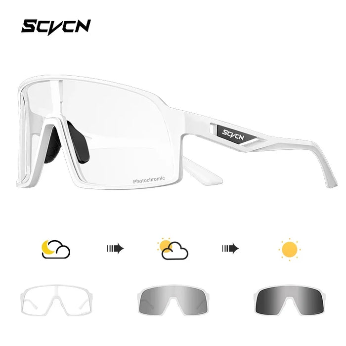 SCVCN Photochromic Cycling Glasses Men Women Running Sunglasses Outdoor Sports Motorcycle Bike Riding Eyewear Driving Fishing