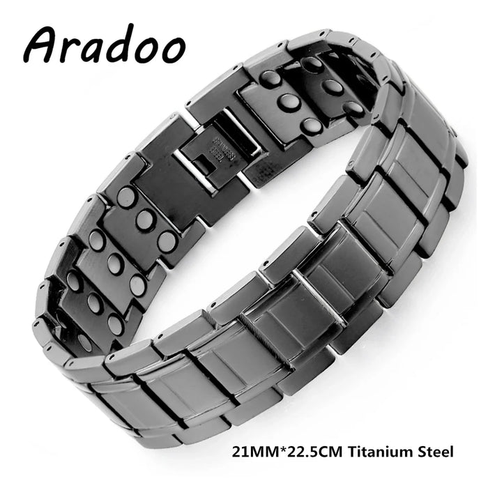ARADOO Vintage Pure Copper Cross Men's Bracelet Magnetic Therapy Bracelet
